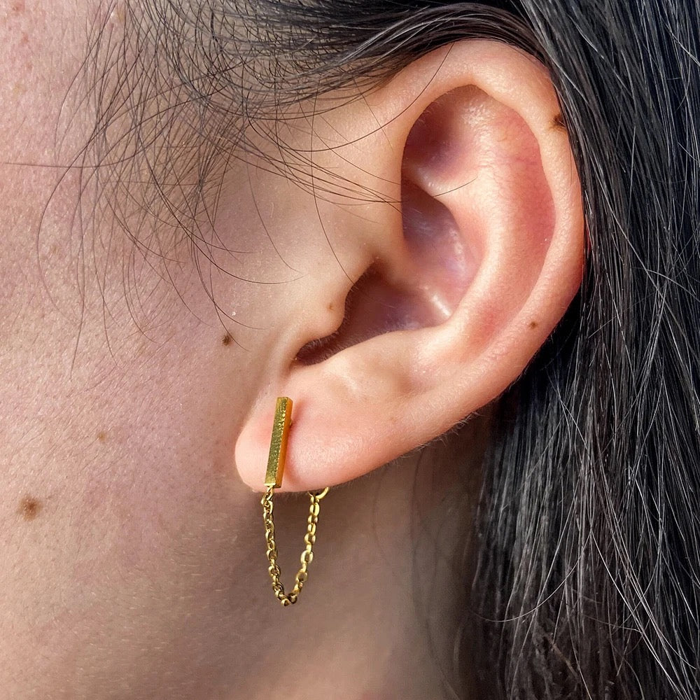 Bar store chain earrings