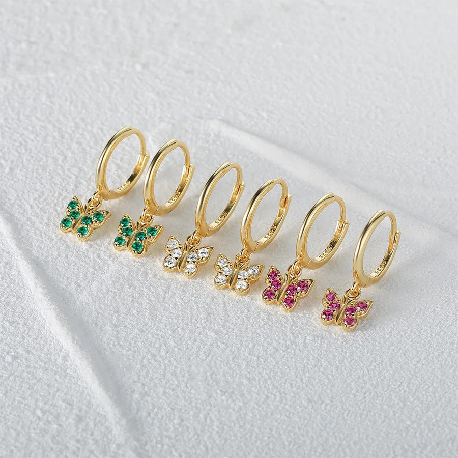 Mini Butterfly Huggie Hoops - Gold